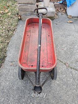 Vintage SUPER RADIO FLYER Red Wagon featuring Unique DECAL (No Other On Ebay!)