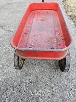 Vintage SUPER RADIO FLYER Red Wagon featuring Unique DECAL (No Other On Ebay!)
