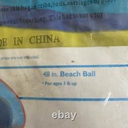 Vintage Sand N Sun 48 Inflatable Jumbo Beach Ball Green Blue Walmart Pool New