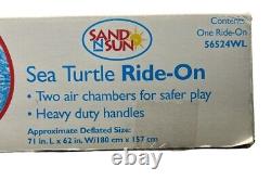 Vintage Sand N Sun Inflatable Sea Turtle Pool Party 71L x 62 Wide New In Box
