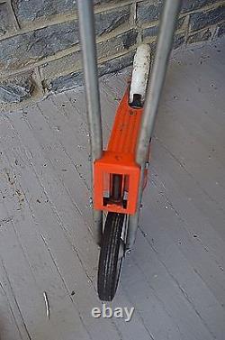 Vintage Scooter Push Style 2 Wheel Metal Orange & White