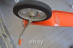 Vintage Scooter Push Style 2 Wheel Metal Orange & White