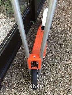 Vintage Scooter Push Style 2 Wheel Metal Orange & White