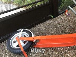 Vintage Scooter Push Style 2 Wheel Metal Orange & White