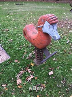 Vintage Seahorse Playground Cast Aluminum Spring Ride Toy Mexico Forge