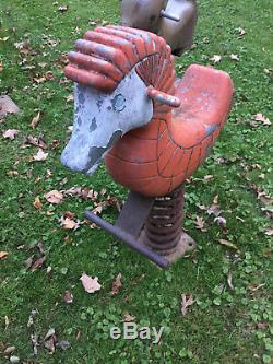 Vintage Seahorse Playground Cast Aluminum Spring Ride Toy Mexico Forge