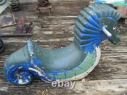 Vintage Seahorse Playground Spring Ride On Toy Cast Aluminum- Mexico Forge
