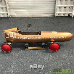 Vintage Soap Box Derby Race Car Downhill Racer Red and Gold