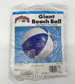 Vintage Splash Club Kmart 48 Inch Inflatable Beach Ball New Sealed Blue White