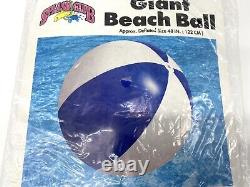 Vintage Splash Club Kmart 48 Inch Inflatable Beach Ball New Sealed Blue White
