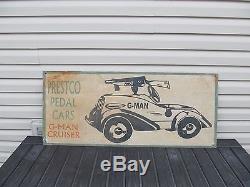 Vintage Steel G- Man Cruiser Pedal Car Sign Pioneer Murray Steelcraft Garton Toy