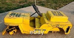 Vintage Structo Airlines Traffic Control Doodle Bug Yellow Ride On Toy Junk Yard