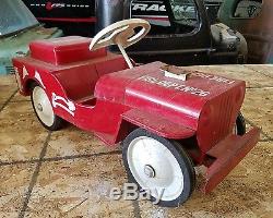Vintage Structo Jeep Fire Truck Ride On Pedal Car