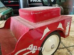 Vintage Structo Jeep Fire Truck Ride On Pedal Car