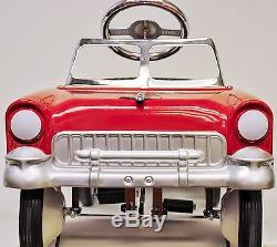 Vintage Style Pedal Car Red & White 55 Classic Steel Construction NEW