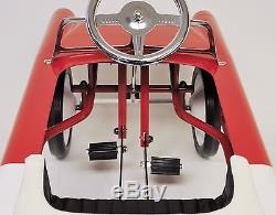 Vintage Style Pedal Car Red & White 55 Classic Steel Construction NEW