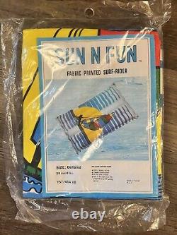 Vintage Sun N Fun Inflatables Canvas Fabric Printed Surf Rider 45X29 New