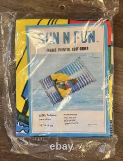Vintage Sun N Fun Inflatables Canvas Fabric Printed Surf Rider 45X29 New