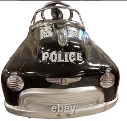 Vintage TOYSMITH COMPANY POLICE Black & White PEDAL CAR