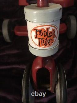 Vintage Toddler Trike Toddlers Tricycle With Batwing Handlebar 2 Front Wheels