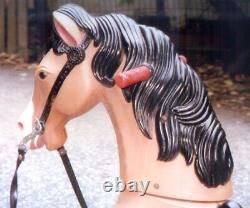 Vintage Tony the Pony Battery Op Ride On Horse Marx Toys 1964 Works RARE Brown