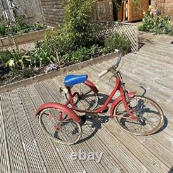 Vintage Triang Tricycle 1948 1940s Cycle Trike Red Runner Supermom Saddle