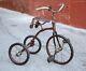 Vintage Tricycle Prewar Bike Kids Trike Keystone Bell leather saddle Seat