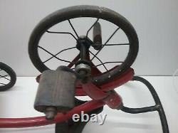 Vintage Tricycle Rare Solid Tires Garton with Fender All original