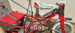 Vintage Two Seater Happy Rider Red & White Tricycle