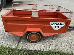 Vintage U-Haul Pressed Steel Pedal Car Trailer Wagon Hot Rod Moving