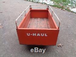 Vintage U-Haul Toy Pedal Car Tractor Trailer Pressed Steel HTF