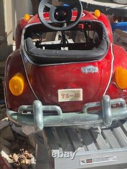 Vintage VW Red Beetle Junior Sportster Electric Metal Car TS-111 ForRestoration