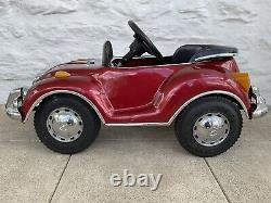 Vintage VW Red Beetle Junior Sportster Metal Pedal Car TS-110 Rare