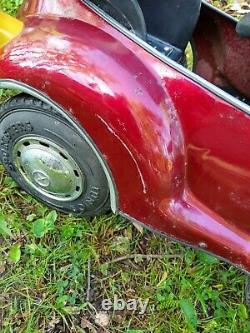 Vintage VW Red Beetle Junior Sportster Metal Pedal Car TS-110 Rare and works