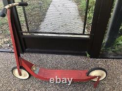 Vintage Wee Wheelers Scooter Push Style 2 Wheel Metal Red