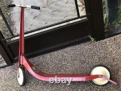 Vintage Wee Wheelers Scooter Push Style 2 Wheel Metal Red