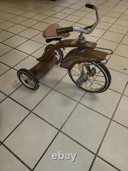 Vintage Western Flyer 10 Front Wheel Tricycle Metal Toy Trike With Front Fork