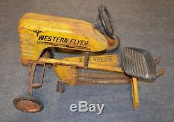 Vintage Western Flyer 517 4 Wheel Pedal Tractor Chain Drive for Parts or Restore