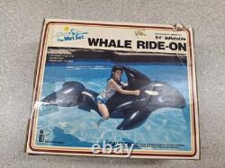 Vintage Wet Set Whale Ride On 84 Inflatable 1985 Orca Pool Float #58561 Intex