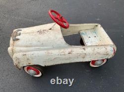 Vintage White 1950's Murray Champion Pedal Car