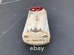 Vintage White 1950's Murray Champion Pedal Car