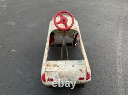 Vintage White 1950's Murray Champion Pedal Car