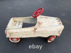 Vintage White 1950's Murray Champion Pedal Car