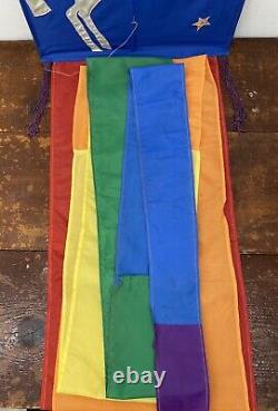 Vintage White Bird Unicorn Kite 23' Rainbow with Tassels