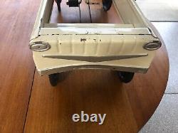 Vintage White Metal AMF Pedal Car, Custom Collectible Pepsi Cola Car