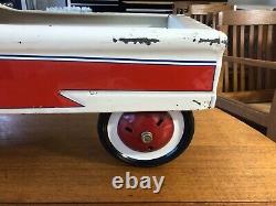 Vintage White Metal AMF Pedal Car, Custom Collectible Pepsi Cola Car