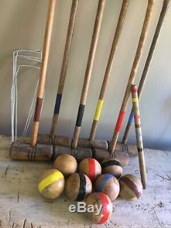 Vintage Wooden Croquet Set