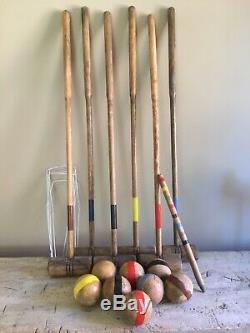 Vintage Wooden Croquet Set