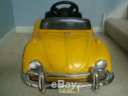 Vintage Yellow 1970's VW Volkswagen Bug Beetle JUNIOR Sportsters Pedal Car Nice