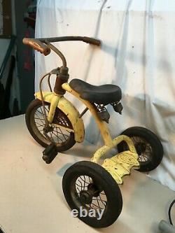 Vintage Yellow Metal Child's Tricycle Bicycle 1940's SCHWINN BIKES